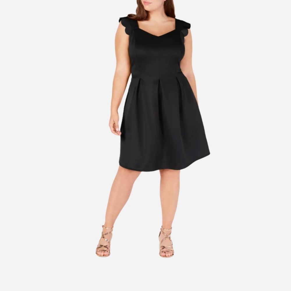 🌸New🌸 Monteau Black Fit & Flare Dress Sz 1X NWT